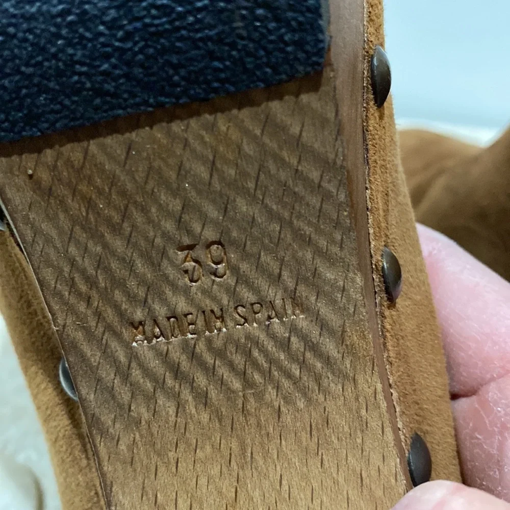 Castaner Brown Suede Platform Clog Mule Size 39